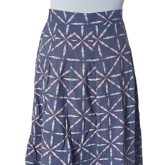 Seasalt Serene Womens Skirt UK Size 12 Blue with Synchronised Swimmers Pleated - Picture 5 of 8
